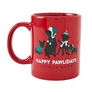NWT Life is Good Happy Pawlidays Red Mug Dog Jakes Christmas Winter 15 oz in Box